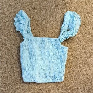 Flowers by Zoe Sky Blue Smocked Tank Top